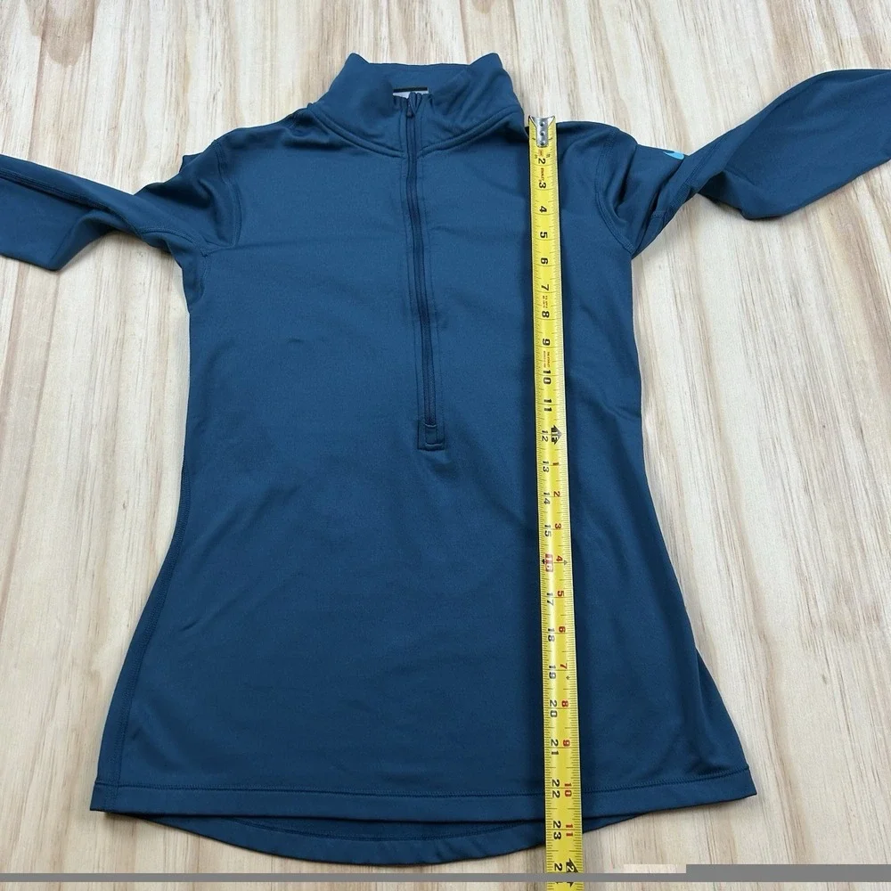 Nike Pro Womens Half Zip Long Sleeve Pullover Blue Small Activewear Top